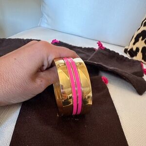 KATE SPADE 4 BANGLES GOLD AND PINK 4 DUST BAGS BEING SOLD TOGETHER